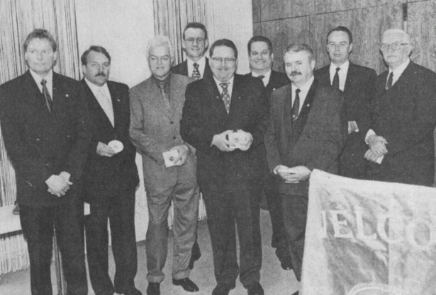 Die bisherigen Präsidenten des Lions Clubs Hersbruck mit dem amtierenden Präsidenten Norbert Dünkel (links). Foto: J. Ruppert